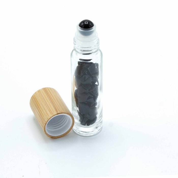 Roller z kamieniem naturalnym 5 ml – Turmalin czarny