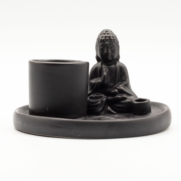 Podstawka ceramiczna Budda – Ceramika czarna matowa — zdjęcie 2