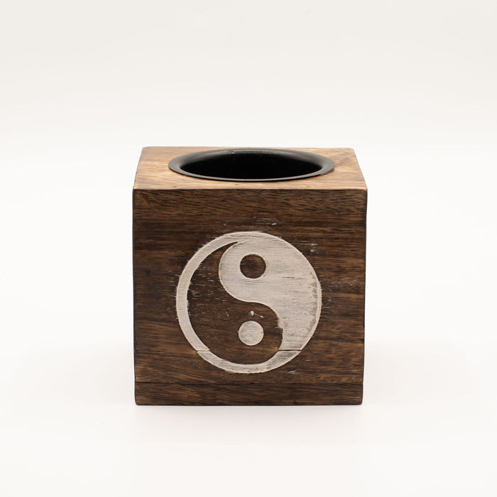 Kominek z drewna mango – Yin Yang — zdjęcie 2