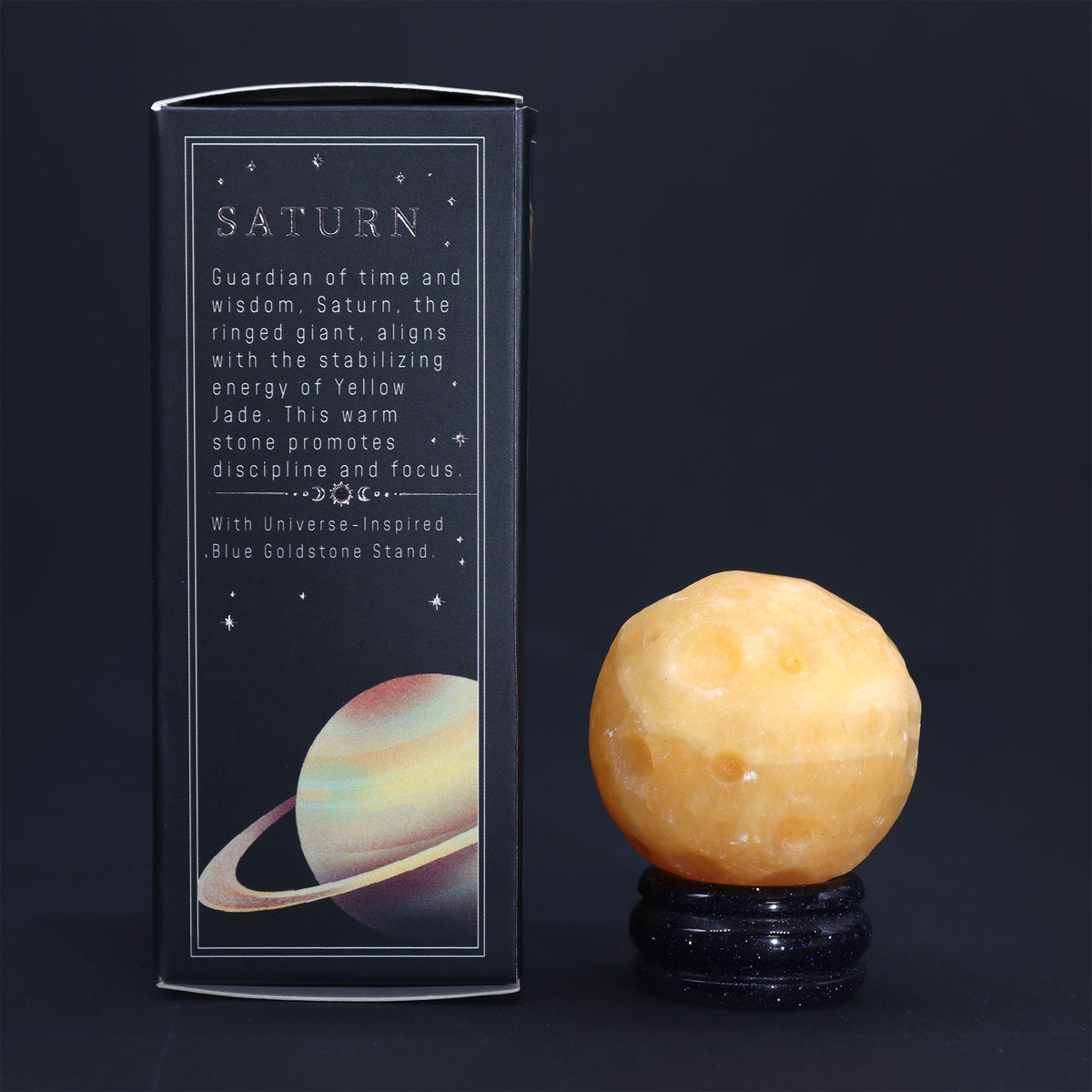 Planeta z kamienia – Saturn (jadeit żółty) — zdjęcie 2