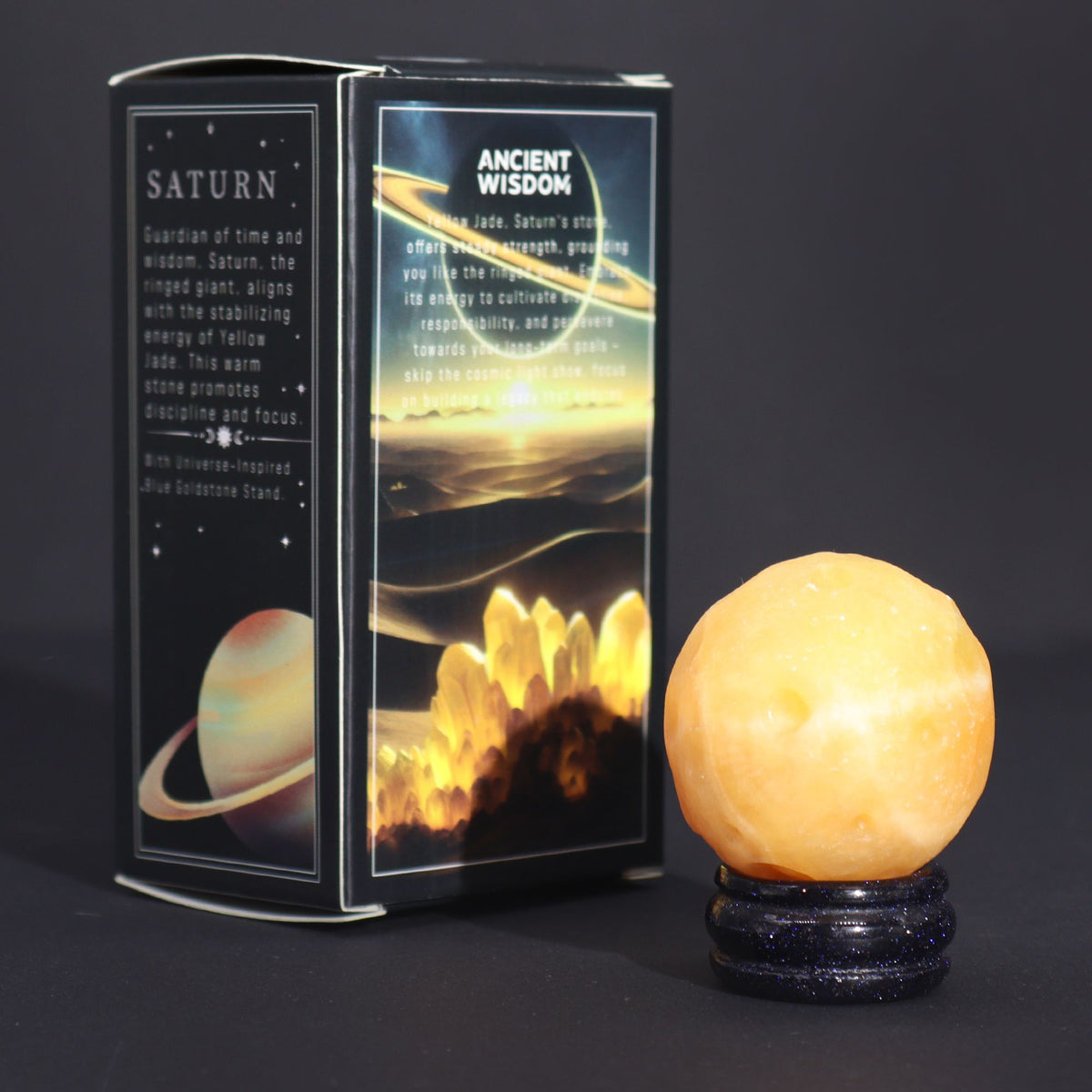 Planeta z kamienia – Saturn (jadeit żółty)