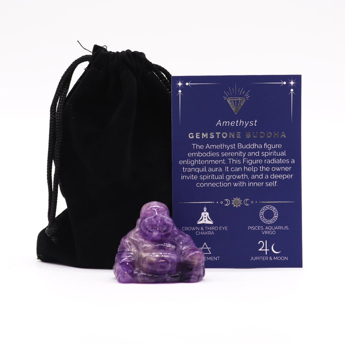 Figurka z kamienia – Budda mały (ametyst)