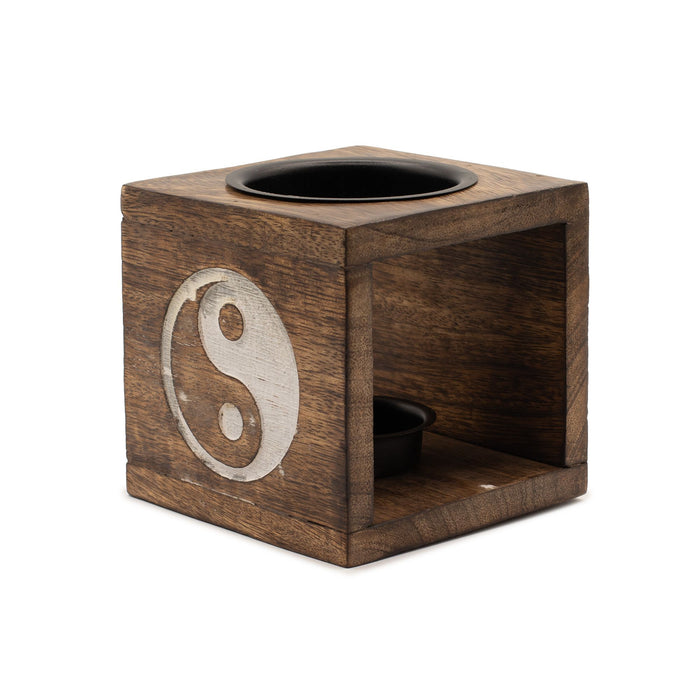 Kominek z drewna mango – Yin Yang