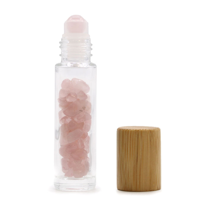 Roller z kamieniem naturalnym 5 ml – Kwarc różowy
