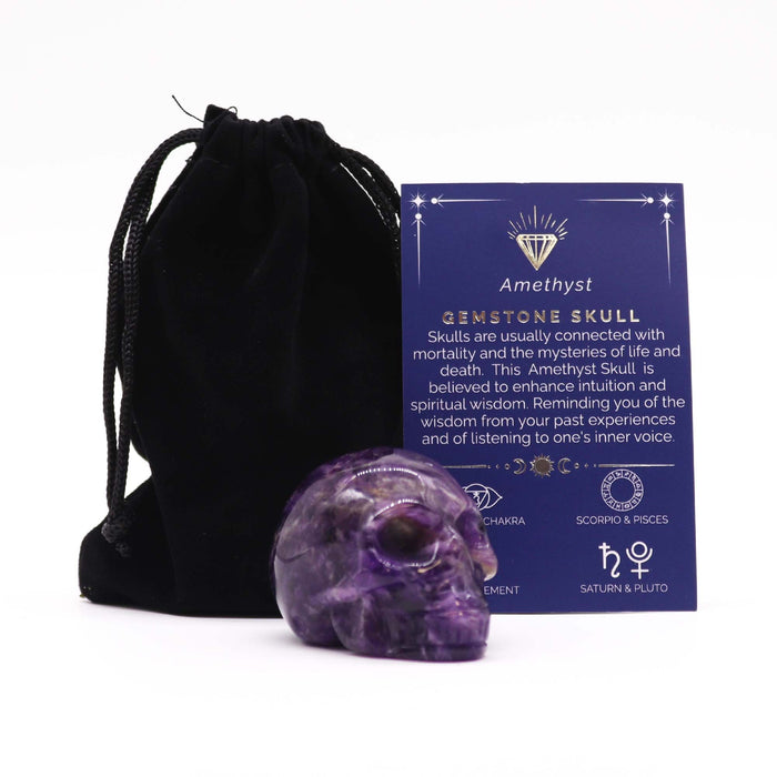 Figurka z kamienia – Czaszka (ametyst)