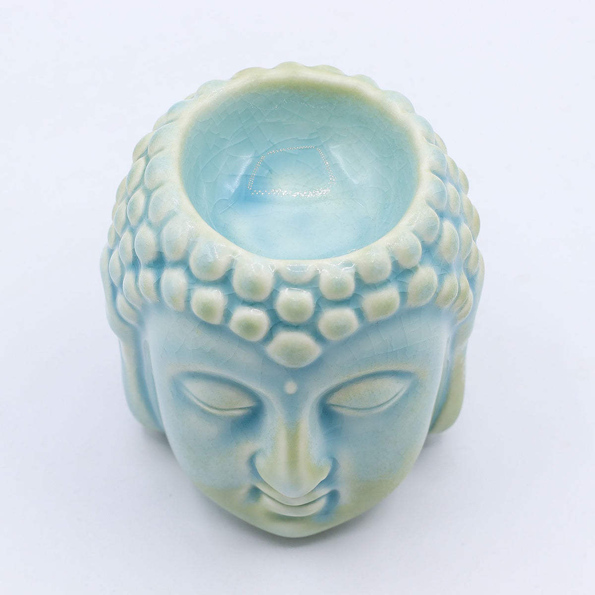 Kominek ceramiczny Budda – Niebieski — zdjęcie 3